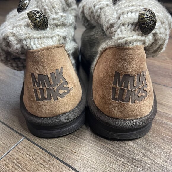 MUK LUKS Jamie Sweater Boots Women's Size 10 Neutral Colors Fall Fashion Slouchy - Picture 5 of 8